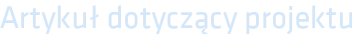 Artykuł dotyczący projektu